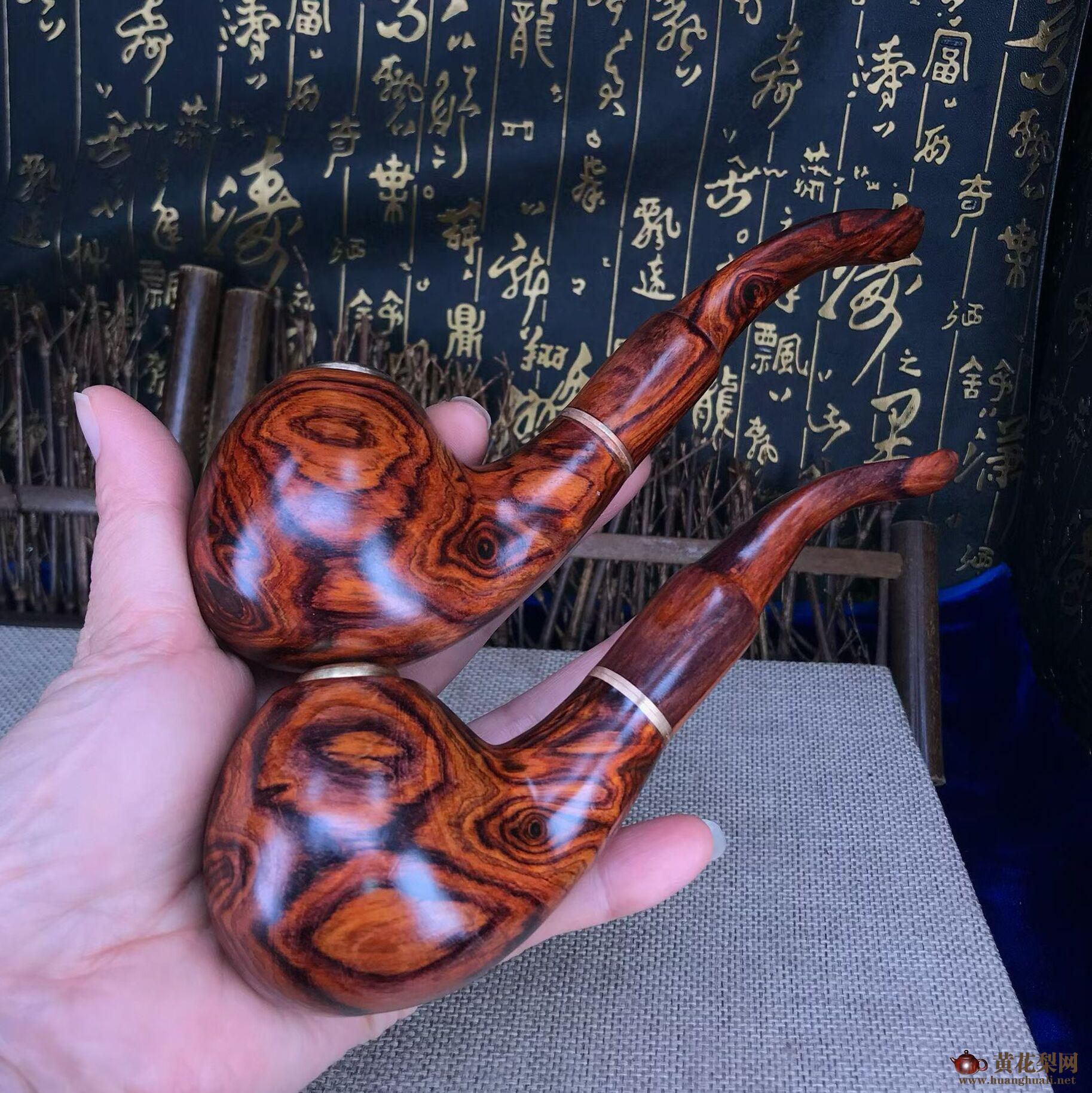 海南黄花梨烟斗一对